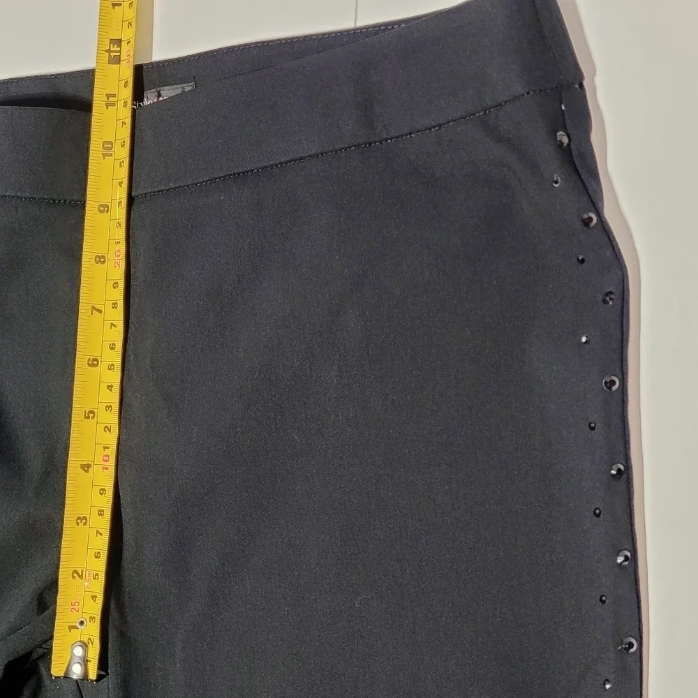 Style & Co. Black Pull on Leggins with Onyx Bling (L) - Picture 10 of 12